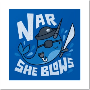 Funny Narwhal Pun - Nar She Blows Posters and Art